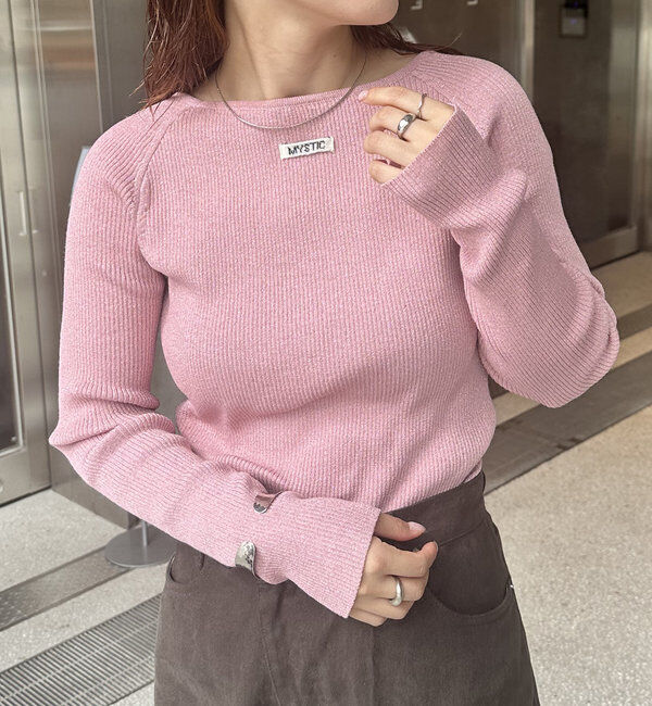  「【10色展開/EC限定カラーORG】クルーリブニット」|ニット・セーター|