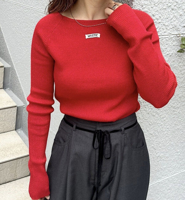  「【10色展開/EC限定カラーORG】クルーリブニット」|ニット・セーター|