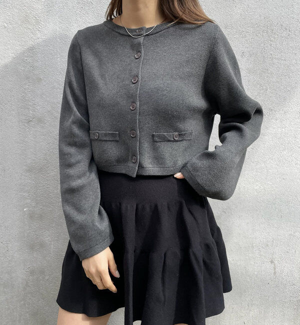  「[mline]ポケットチビカーディガン」|カーディガン|