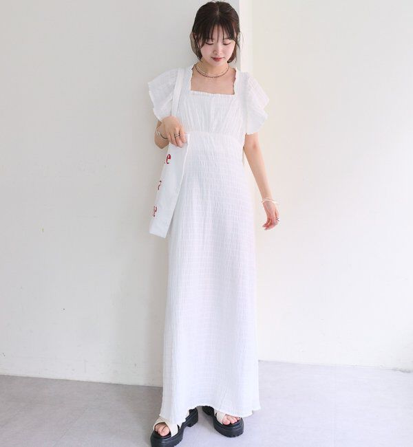  「シャーリングスクエアワンピース」|ワンピース|