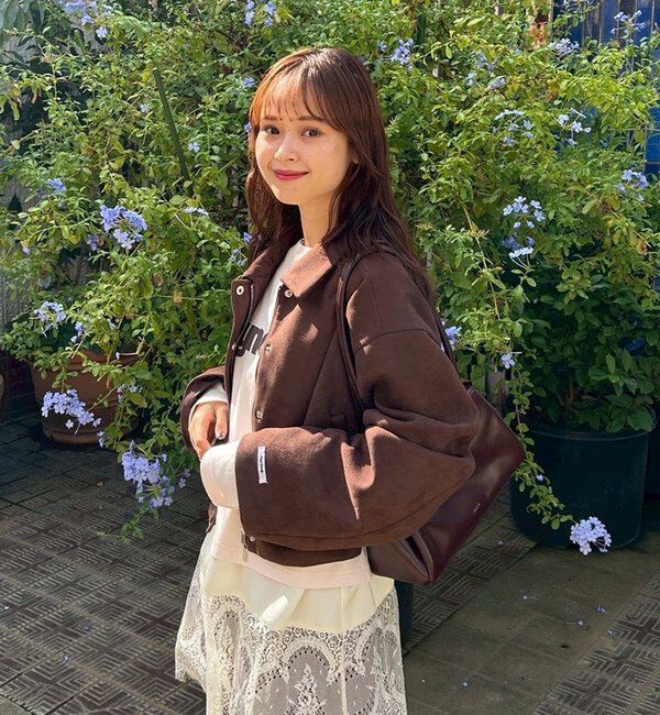  「【本日限定価格】フェイクスウェードショートブルゾン」|その他|