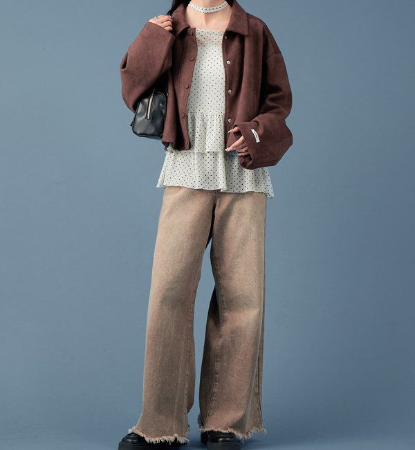  「【本日限定価格】フェイクスウェードショートブルゾン」|その他|