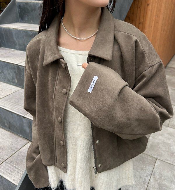  「【本日限定価格】フェイクスウェードショートブルゾン」|その他|