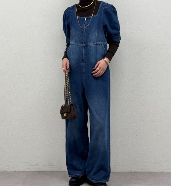  「デニムパフオールインワン」|ワンピース|