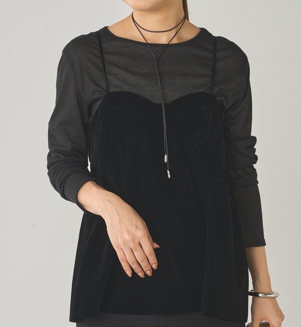  「ベルベットキャミブラウス」|シャツ・ブラウス|ブラック