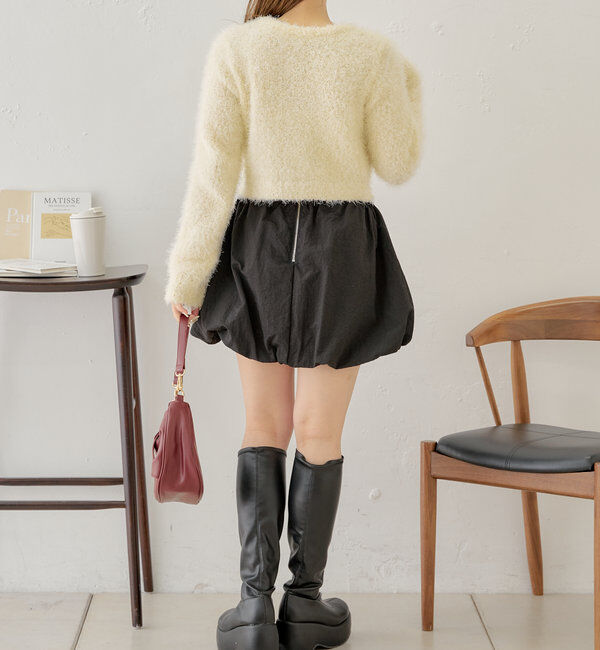  「【セットアップ対応】ラメシャギー金釦コンパクト長袖カーディガン」|カーディガン|