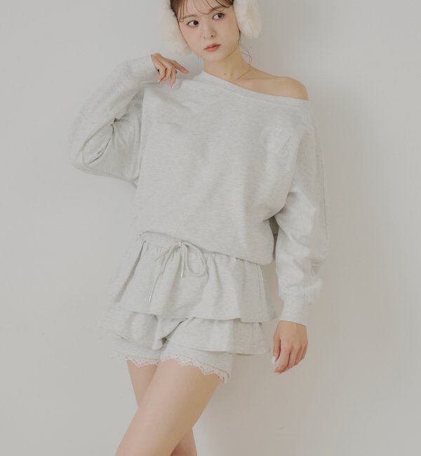  「レイヤードスウェットティアードショートパンツ」|チノ|