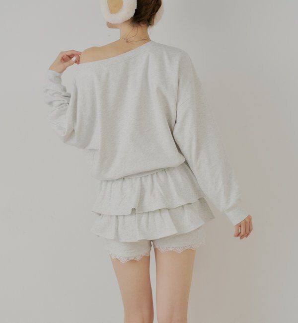  「レイヤードスウェットティアードショートパンツ」|チノ|