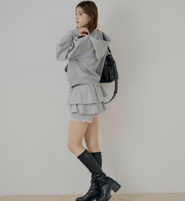  「レイヤードスウェットティアードショートパンツ」|チノ|