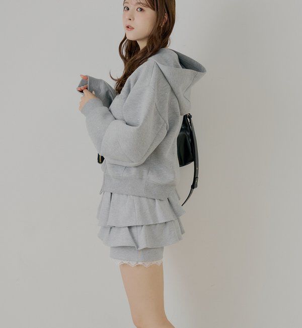  「レイヤードスウェットティアードショートパンツ」|チノ|