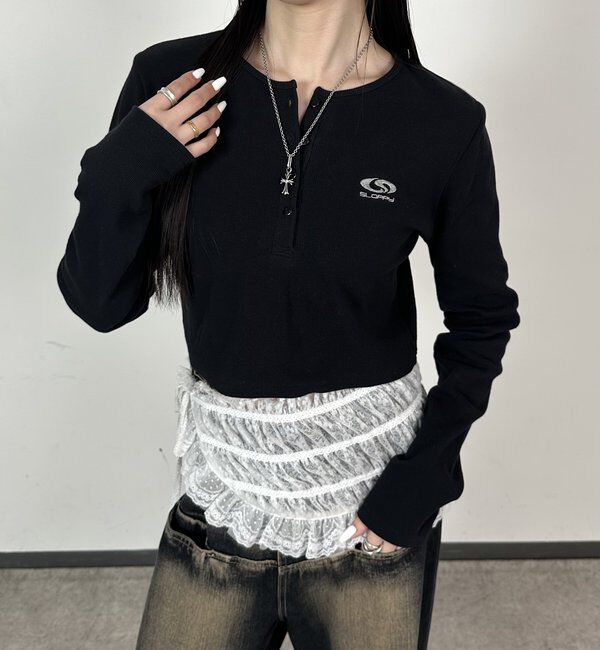  「【SLOPPY/スロッピー】フューチャーロゴヘンリーネックトップス」|Tシャツ・カットソー|