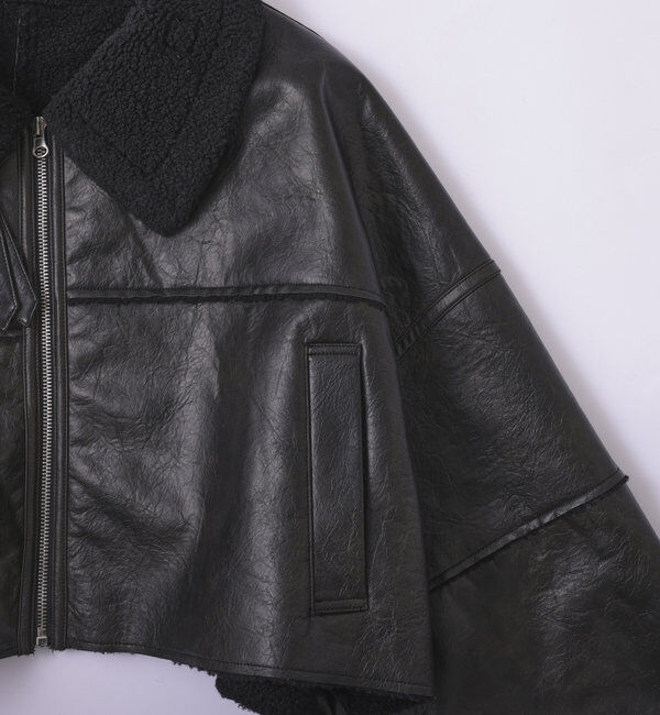  「【WEB限定】フェイクレザーコンパクトムートンJK」|その他|