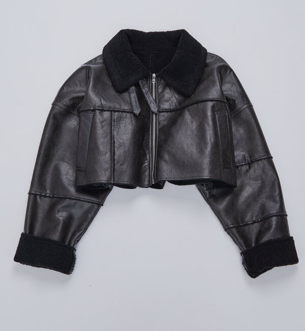  「【WEB限定】フェイクレザーコンパクトムートンJK」|その他|