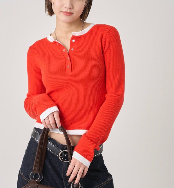  「【WEB限定カラーあり】LAYERED HENLEY KINT」|ニット・セーター|