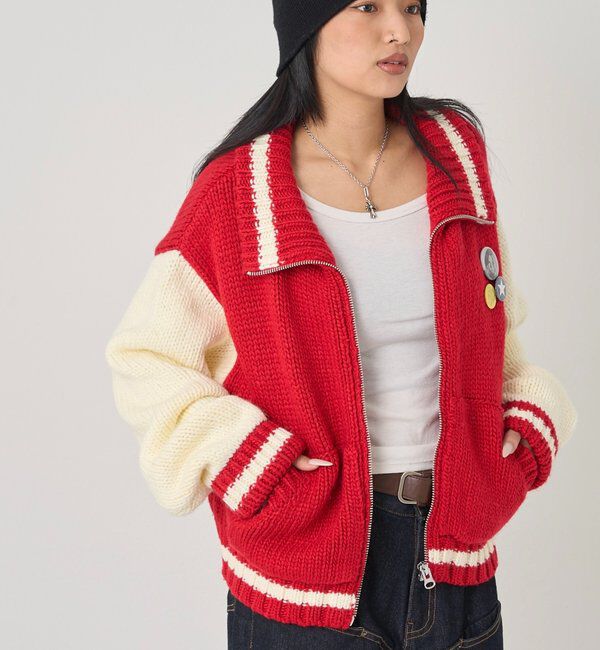  「ニットスタジャン」|カーディガン|