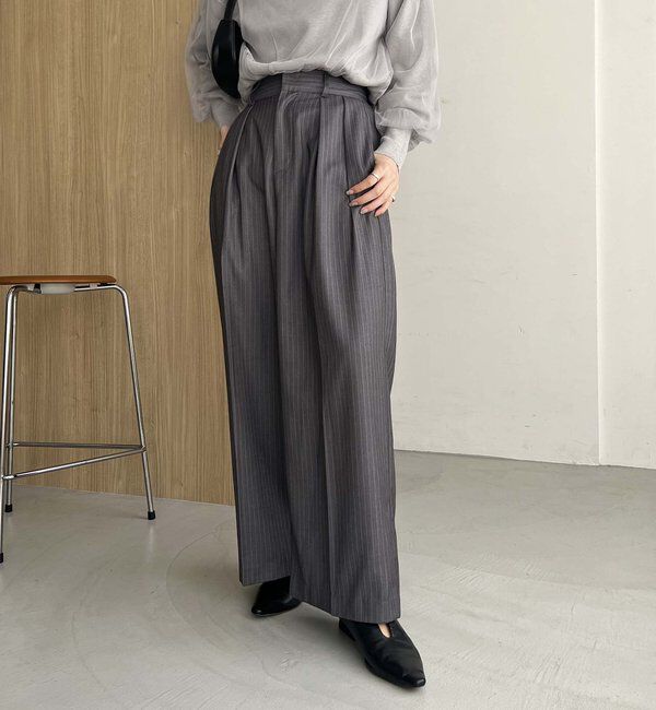  「【累計2万本突破！】【低身長・高身長サイズあり】2タックワイドパンツ」|チノ|