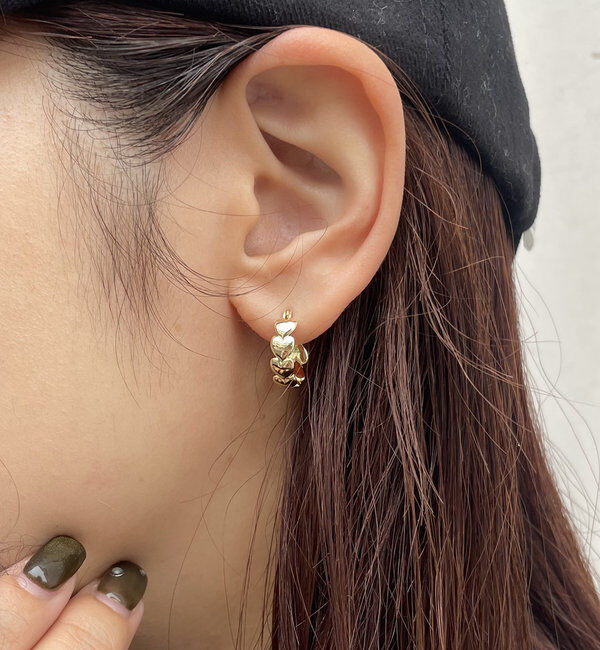  「〈GOLDY/ゴールディ〉ハートフープピアス」|リング|