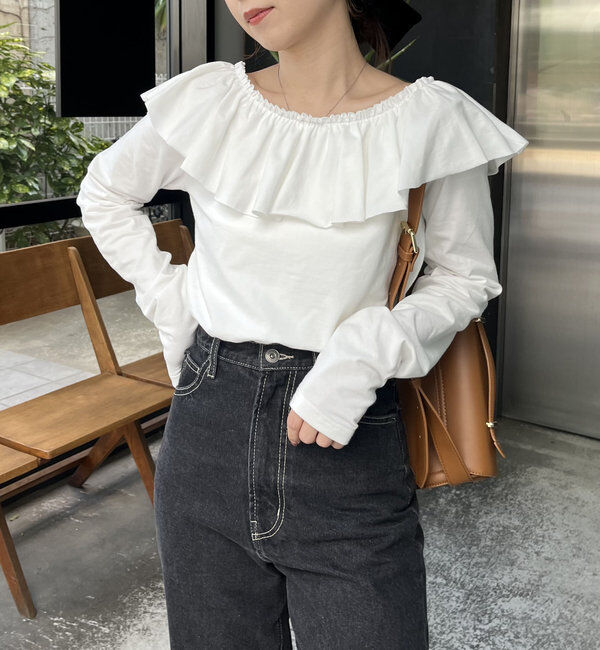  「フリル2WAYロンT」|Tシャツ・カットソー|