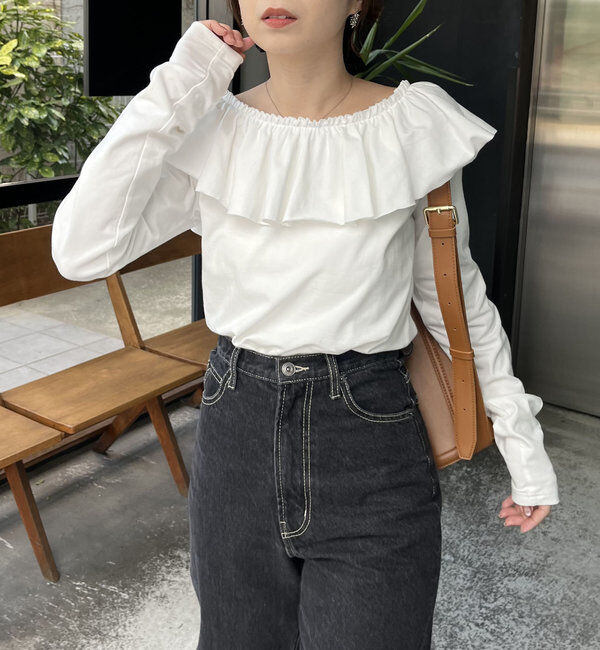  「フリル2WAYロンT」|Tシャツ・カットソー|