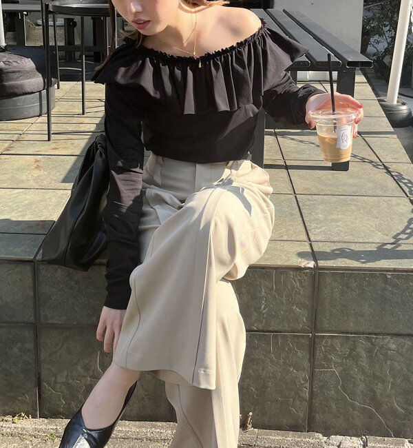  「フリル2WAYロンT」|Tシャツ・カットソー|