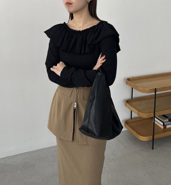  「フリル2WAYロンT」|Tシャツ・カットソー|