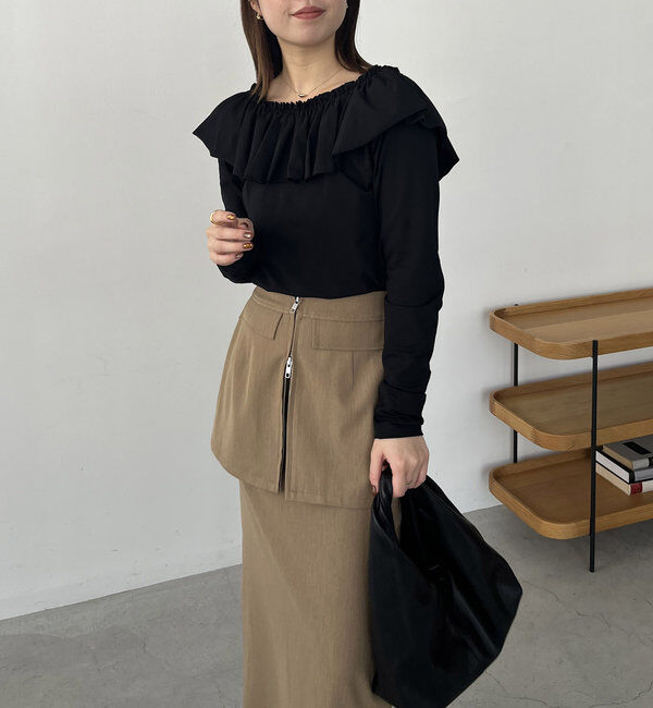  「フリル2WAYロンT」|Tシャツ・カットソー|