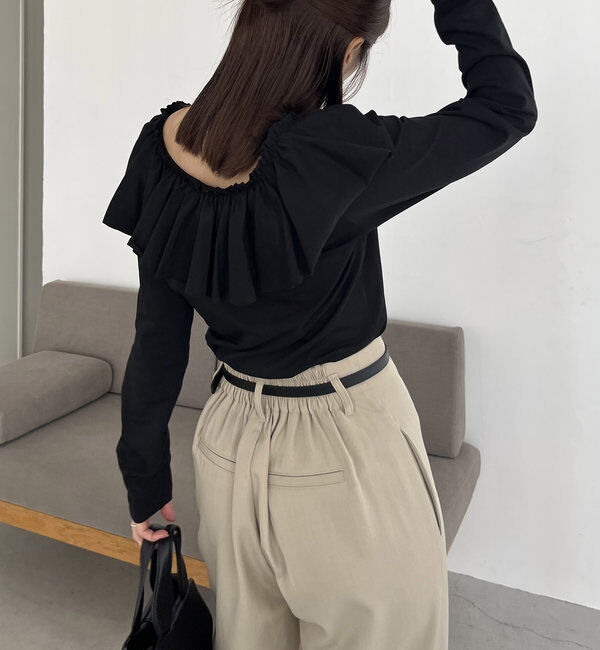  「フリル2WAYロンT」|Tシャツ・カットソー|