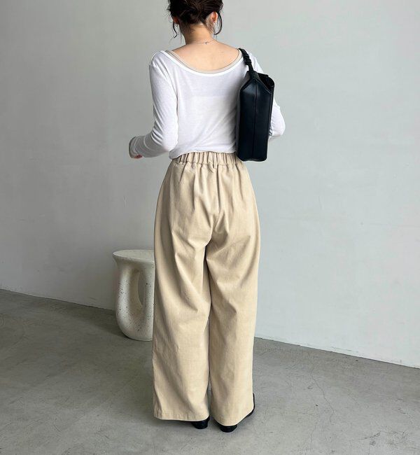  「【前後2WAY】2WAYボートネックシアーロンT」|Tシャツ・カットソー|