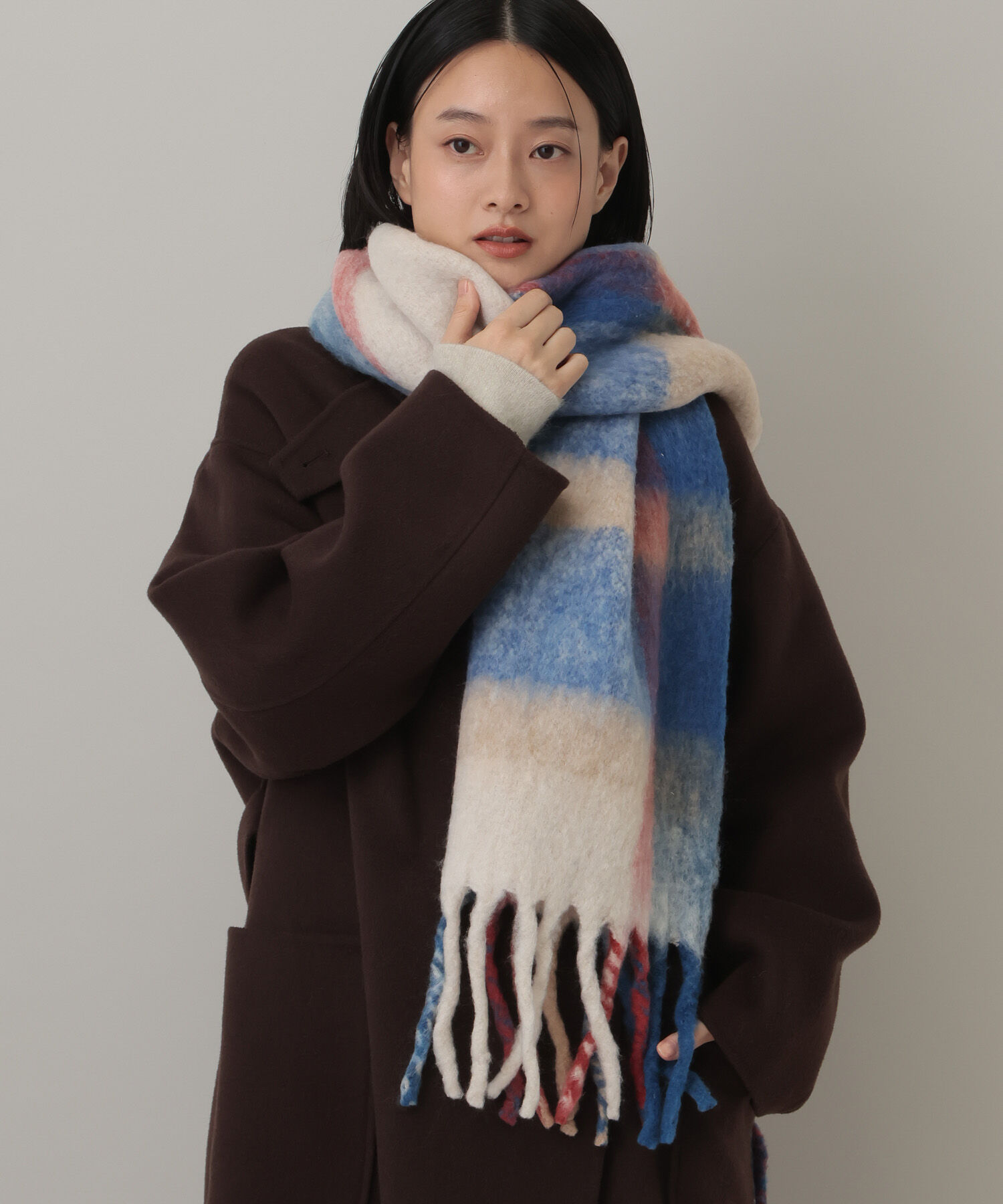 A part by 「【セレクト】THE BAGMATI_チェックマフラー」|その他|ブルー