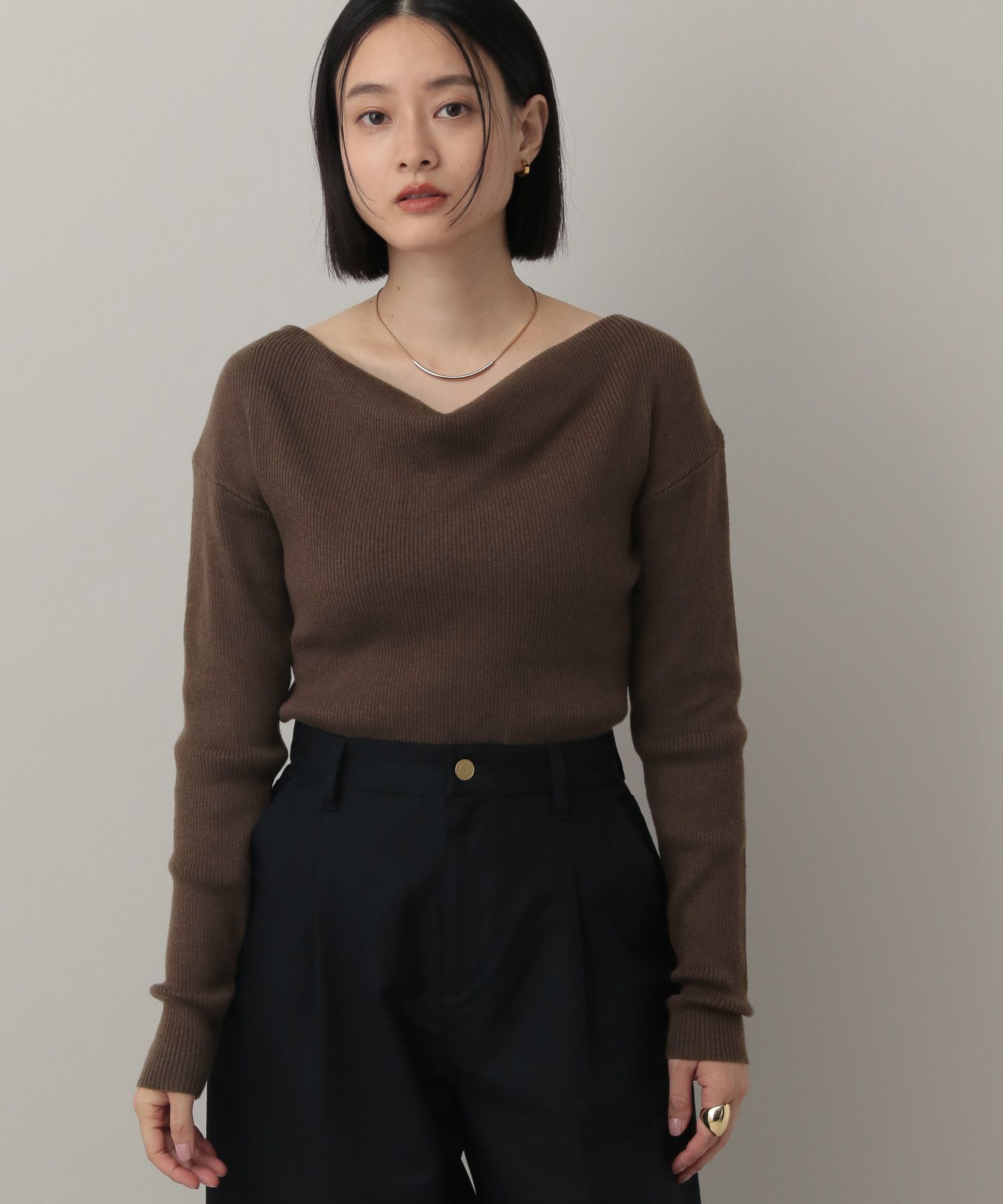 A part by 「ドレープニットプルオーバー」|ニット・セーター|ブラウン