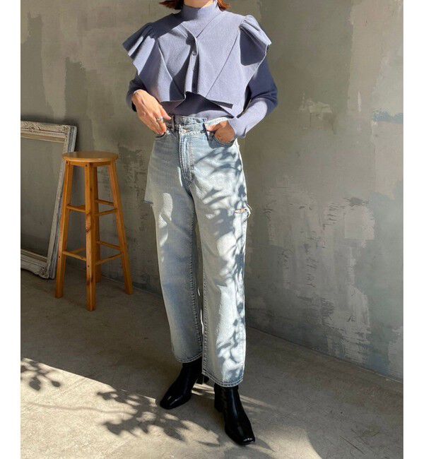 LOWRYS FARM「ＣＯＮＥ／アシメデニムパンツ」|デニム|