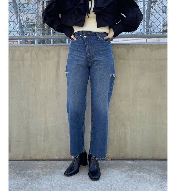 LOWRYS FARM「ＣＯＮＥ／アシメデニムパンツ」|デニム|