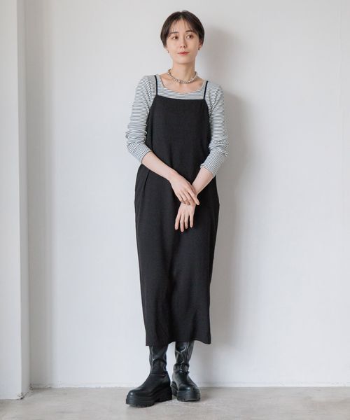 LOWRYS FARM「スクエアキャミワンピース」|ワンピース|BLK