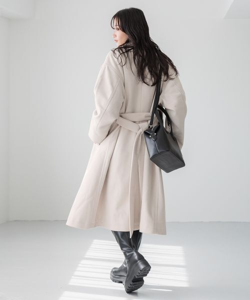 LOWRYS FARM「ウールライクスタンドコート」|ステンカラーコート|