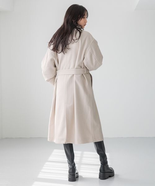 LOWRYS FARM「ウールライクスタンドコート」|ステンカラーコート|