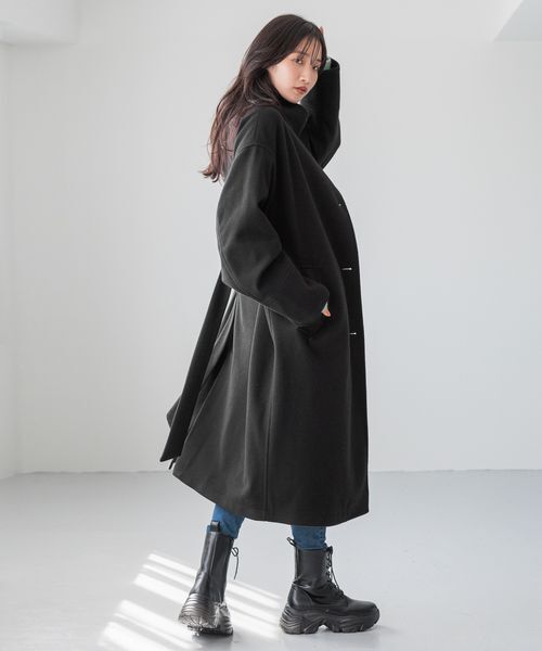 LOWRYS FARM「ウールライクスタンドコート」|ステンカラーコート|