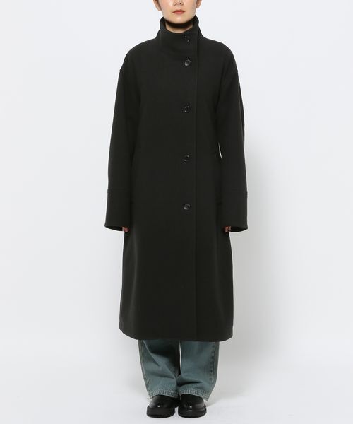 LOWRYS FARM「ウールライクスタンドコート」|ステンカラーコート|