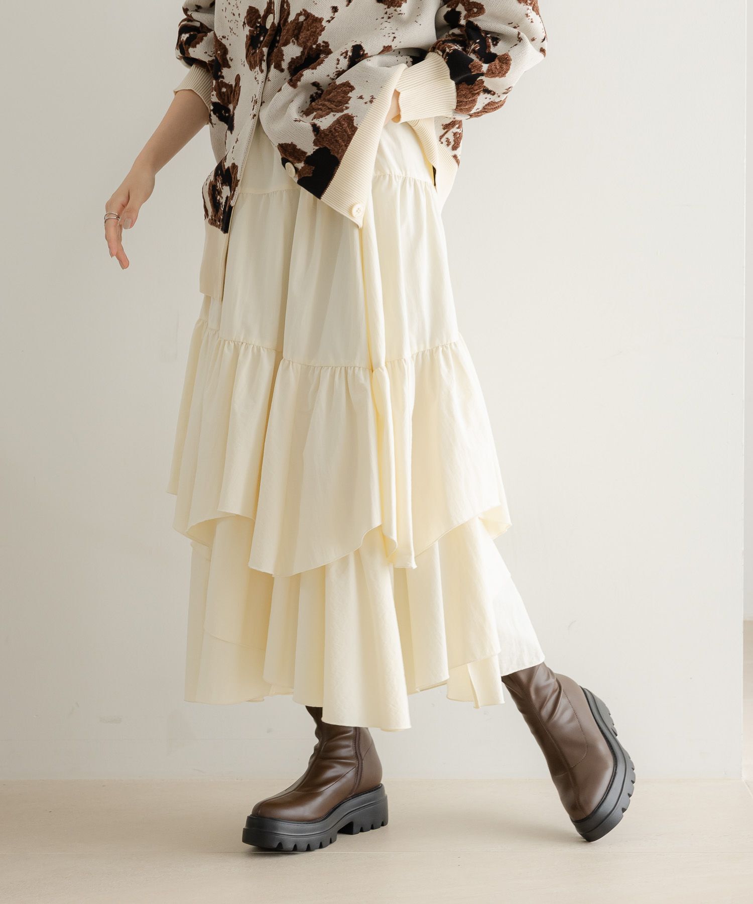 LOWRYS FARM「ティアードイレヘムスカート」|スカート|