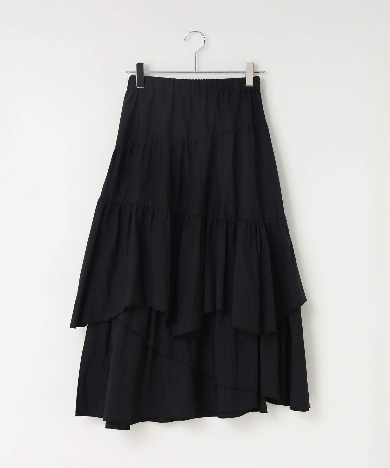 LOWRYS FARM「ティアードイレヘムスカート」|スカート|BLK