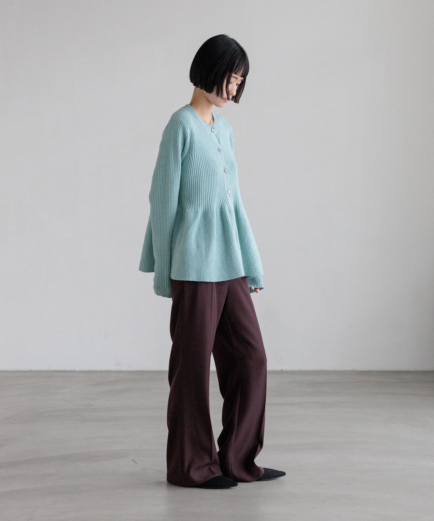 LOWRYS FARM「ペプラムニットカーディガンＬＳ」|ニット・セーター|