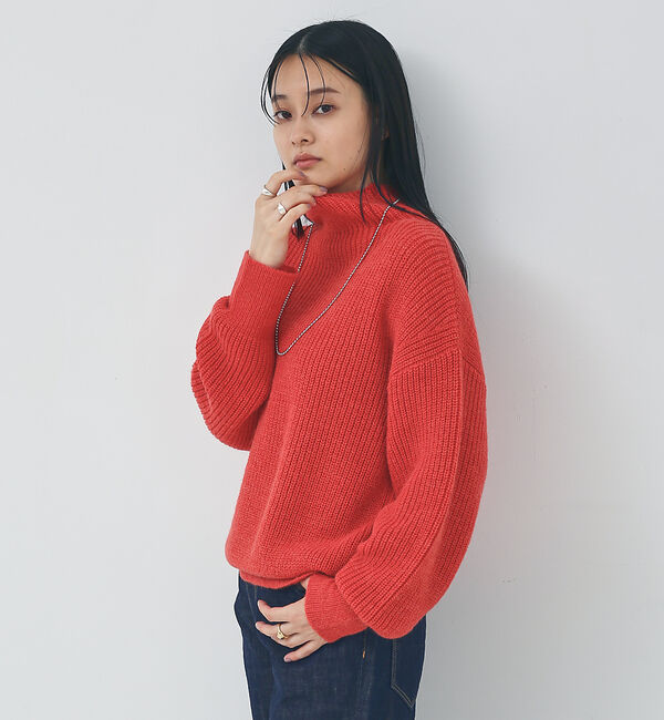 collex「アルパカプルオーバーニット」|ニット・セーター|オレンジ
