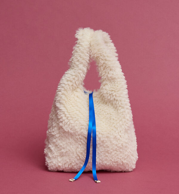 collex「【WEB限定】【EARTH MADE】ボア テープ マルシェバッグ」|ハンドバッグ|アイボリー