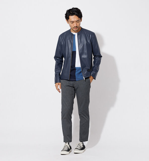 ABAHOUSE「ポンチ パネル 切替 長袖 Tシャツ」|Tシャツ・カットソー|