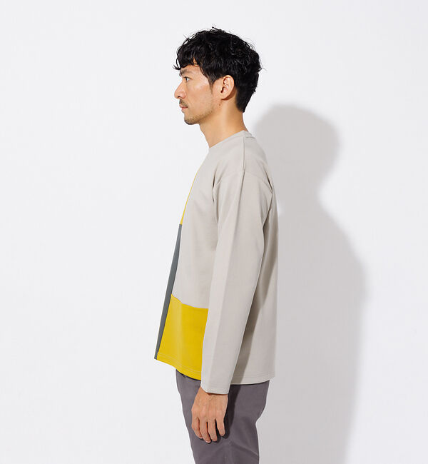 ABAHOUSE「ポンチ パネル 切替 長袖 Tシャツ」|Tシャツ・カットソー|