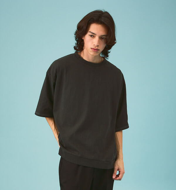 ABAHOUSE「ルーズシルエット/天竺ピグメント/半袖Tシャツ/ユニセックス」|Tシャツ・カットソー|スミクロ