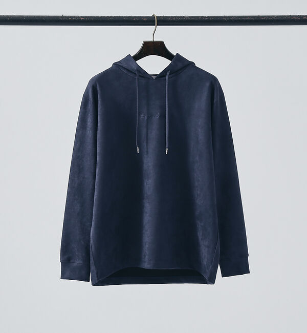 ABAHOUSE「【ネオスエード】ポンチ ロゴ刺繍 プルオーバー パーカー」|パーカー|ネイビー