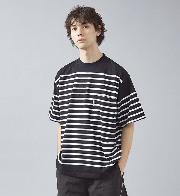 ABAHOUSE「【MONTKEMMEL / モンケメル】オーバーサイズ クルーネック/パネルボー」|Tシャツ・カットソー|ブラック系その他2