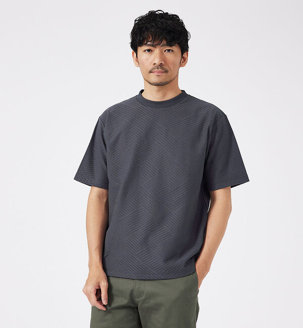 ABAHOUSE「ジオメトリックリンクス 半袖Tシャツ」|Tシャツ・カットソー|ブルーグレー