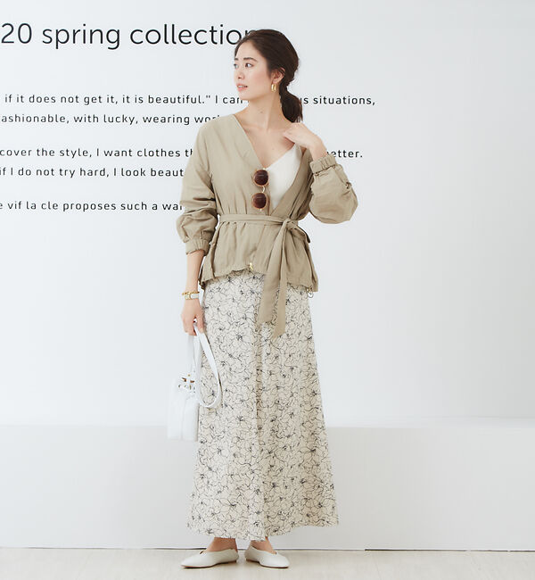 Rouge vif「ドローイングフラワースカート」|スカート|