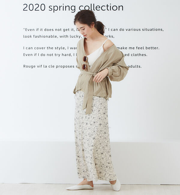 Rouge vif「ドローイングフラワースカート」|スカート|